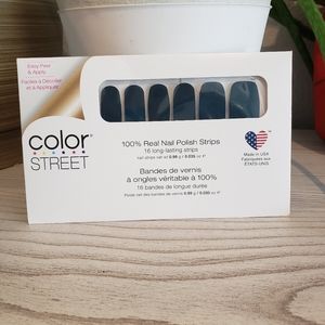Color street nail polish strips deep diving navy blue